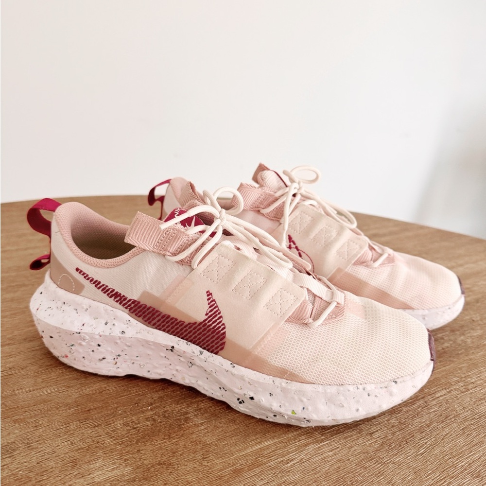 Nike crater impact Women's Pale Pink Running Shoes with Burgundy Swoosh size 9